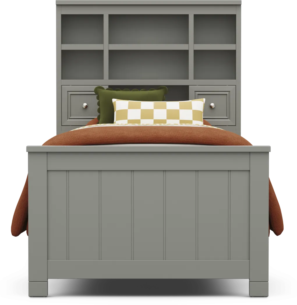 Kids Cottage Colors 2.0 Gray Twin Bookcase Bed - Thumbnail - Image 2