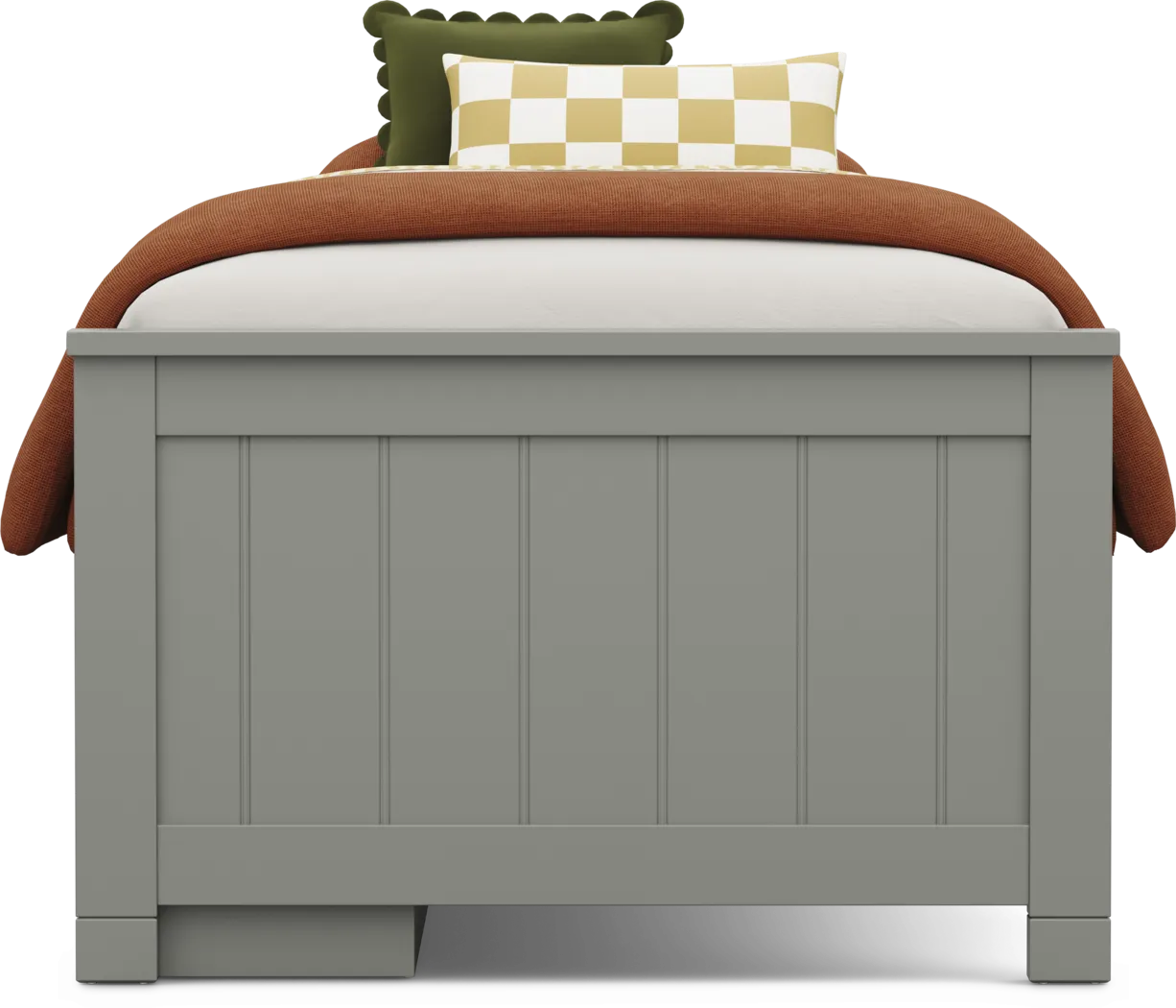 Kids Cottage Colors 2.0 Gray Twin Low Profile Bed with Storage Side Rail - Thumbnail - Image 2