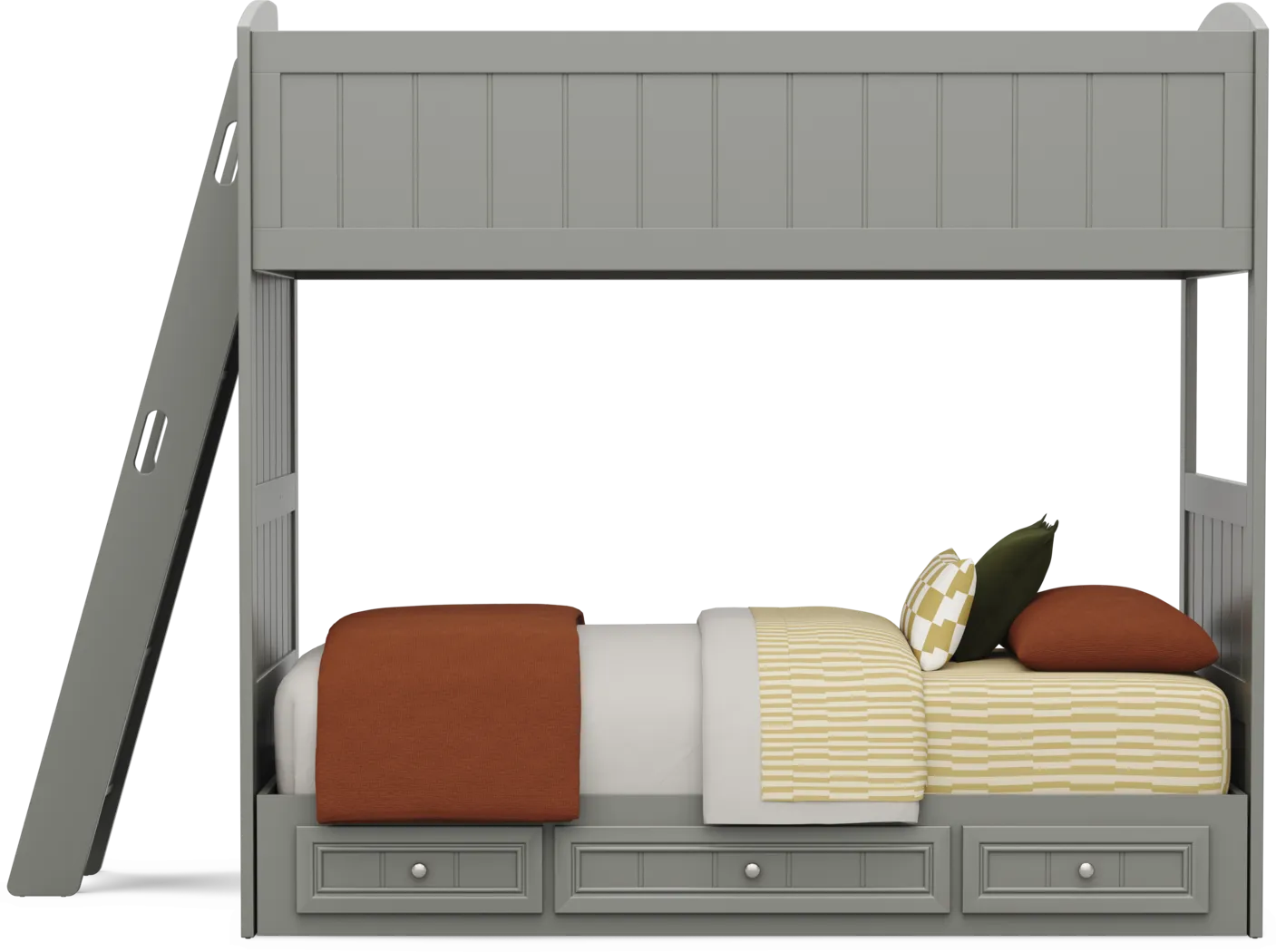 Kids Cottage Colors 2.0 Gray Twin/Twin Bunk Bed - Thumbnail - Image 2