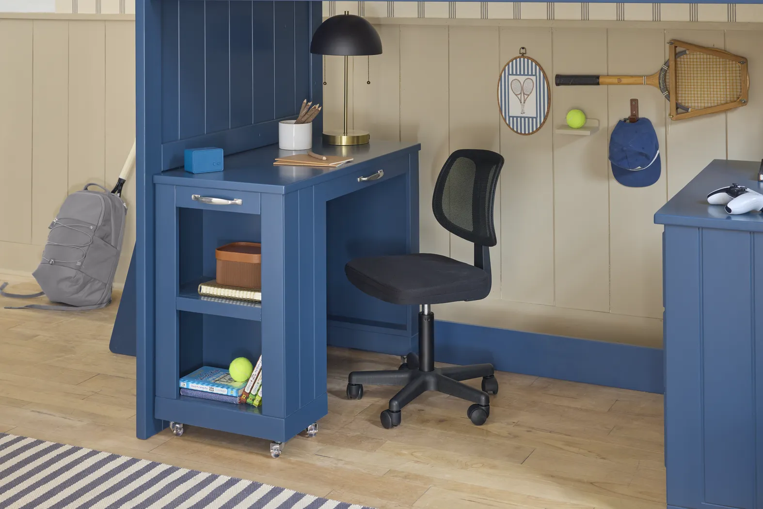 Kids Cottage Colors 2.0 Navy Caster Desk - Thumbnail - Image 3