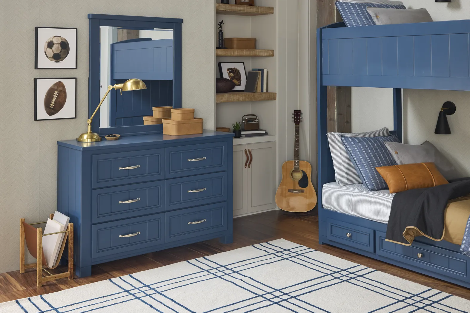 Kids Cottage Colors 2.0 Navy Full Panel Bedroom - Thumbnail - Image 6
