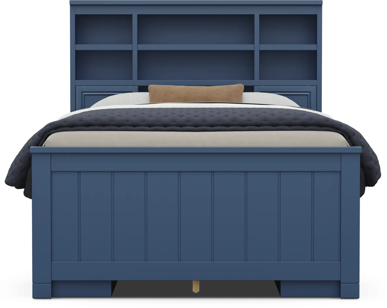 Kids Cottage Colors 2.0 Navy Full Bookcase Bed with 2 Storage Side Rails - Thumbnail - Image 2