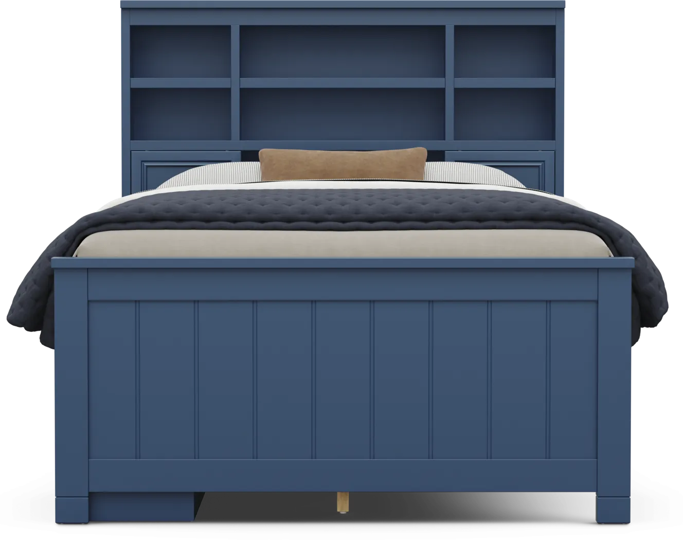 Kids Cottage Colors 2.0 Navy Full Bookcase Bed with Storage Side Rail - Thumbnail - Image 2