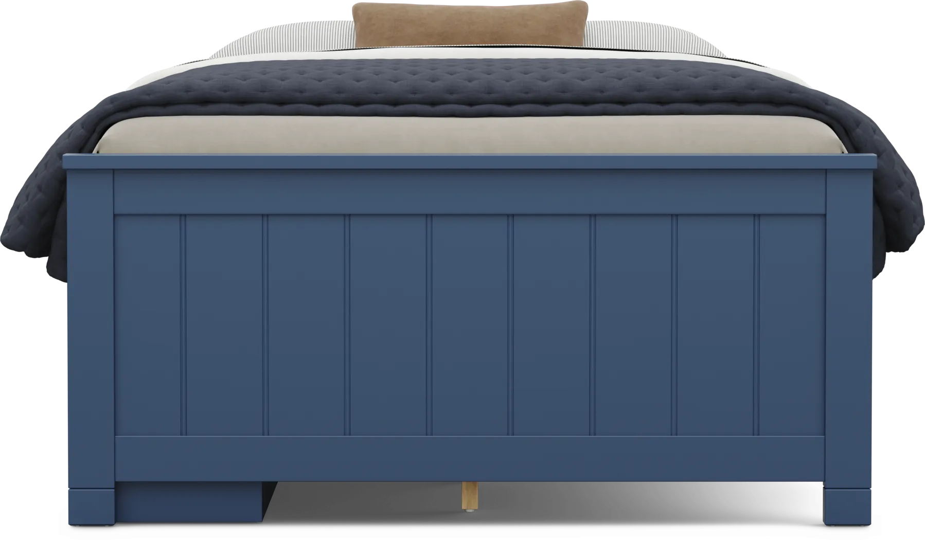 Kids Cottage Colors 2.0 Navy Full Low Profile Bed with Storage Side Rail - Thumbnail - Image 2