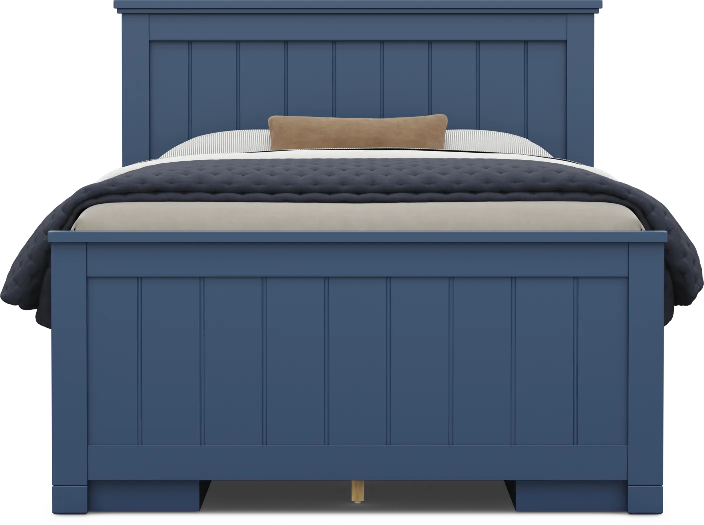 Kids Cottage Colors 2.0 Navy Full Panel Bed with 2 Storage Side Rails - Thumbnail - Image 2