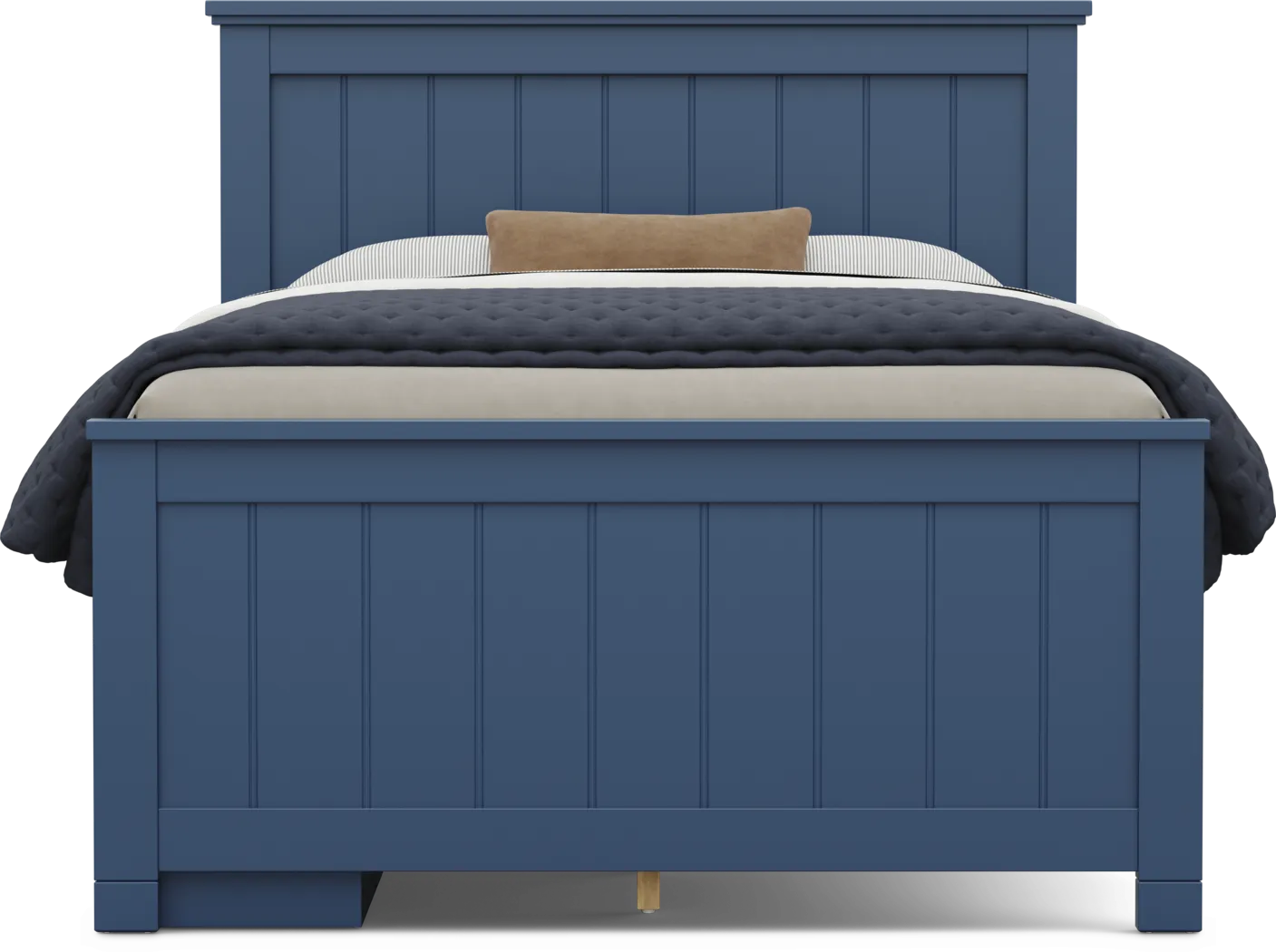 Kids Cottage Colors 2.0 Navy Full Panel Bed with Storage Side Rail - Thumbnail - Image 2