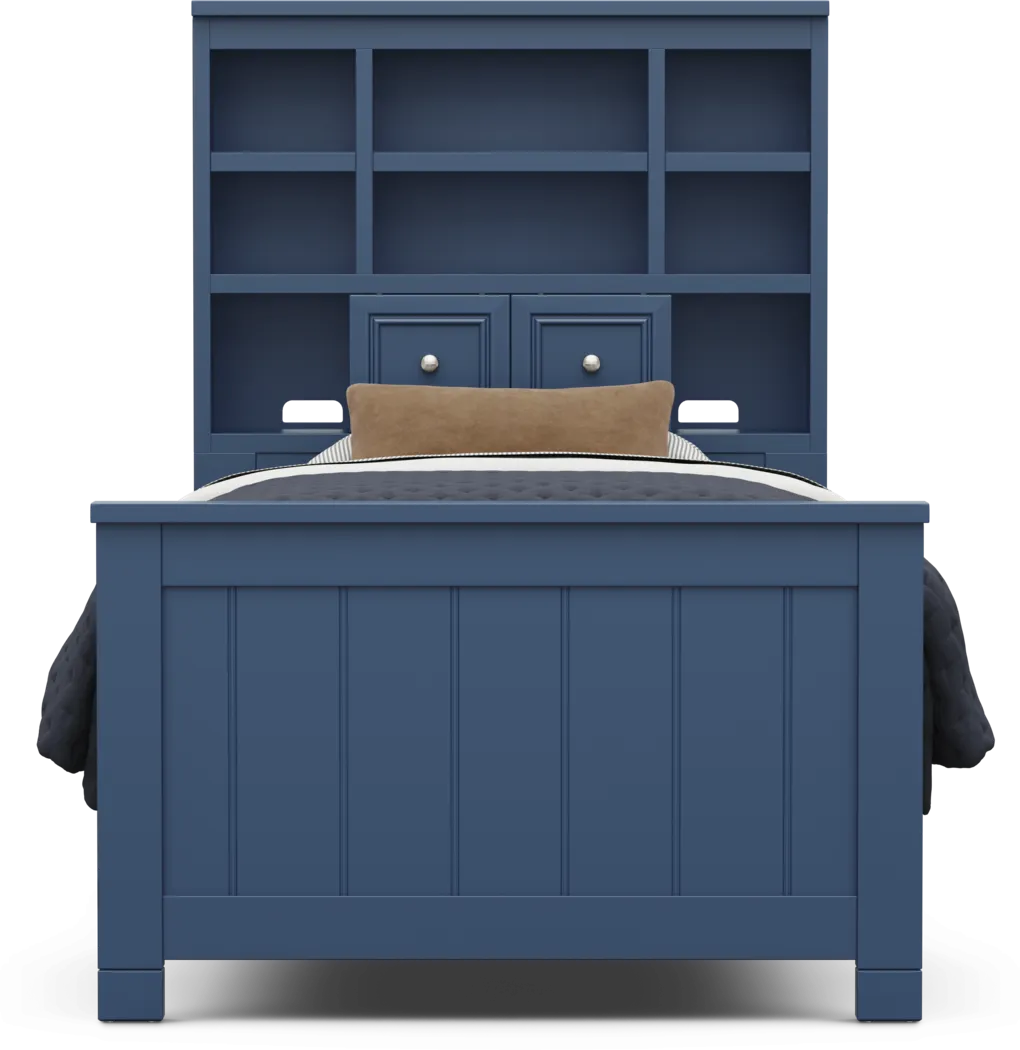 Kids Cottage Colors 2.0 Navy Twin Bookcase Bed - Thumbnail - Image 3