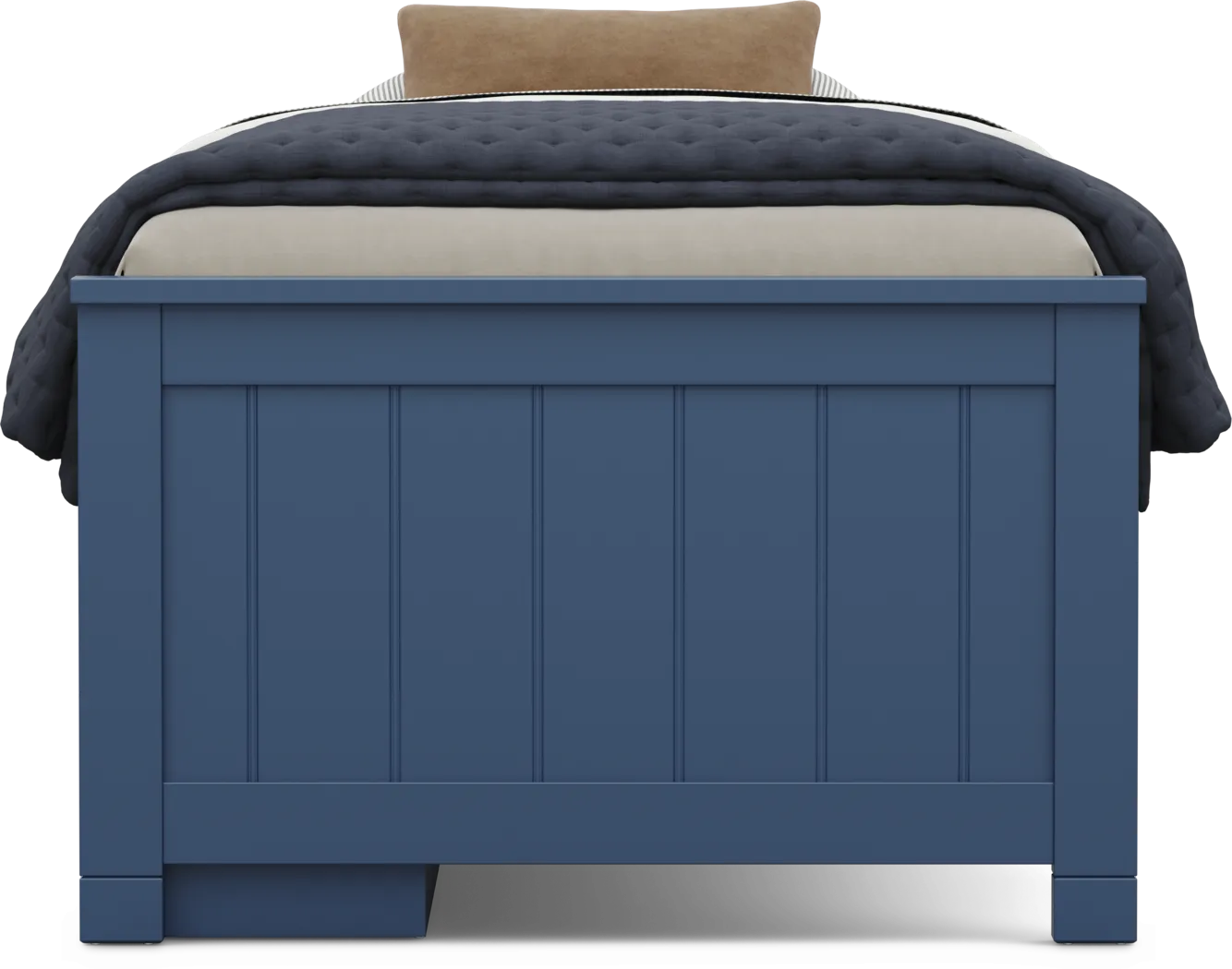 Kids Cottage Colors 2.0 Navy Twin Low Profile Bed with Storage Side Rail - Thumbnail - Image 2