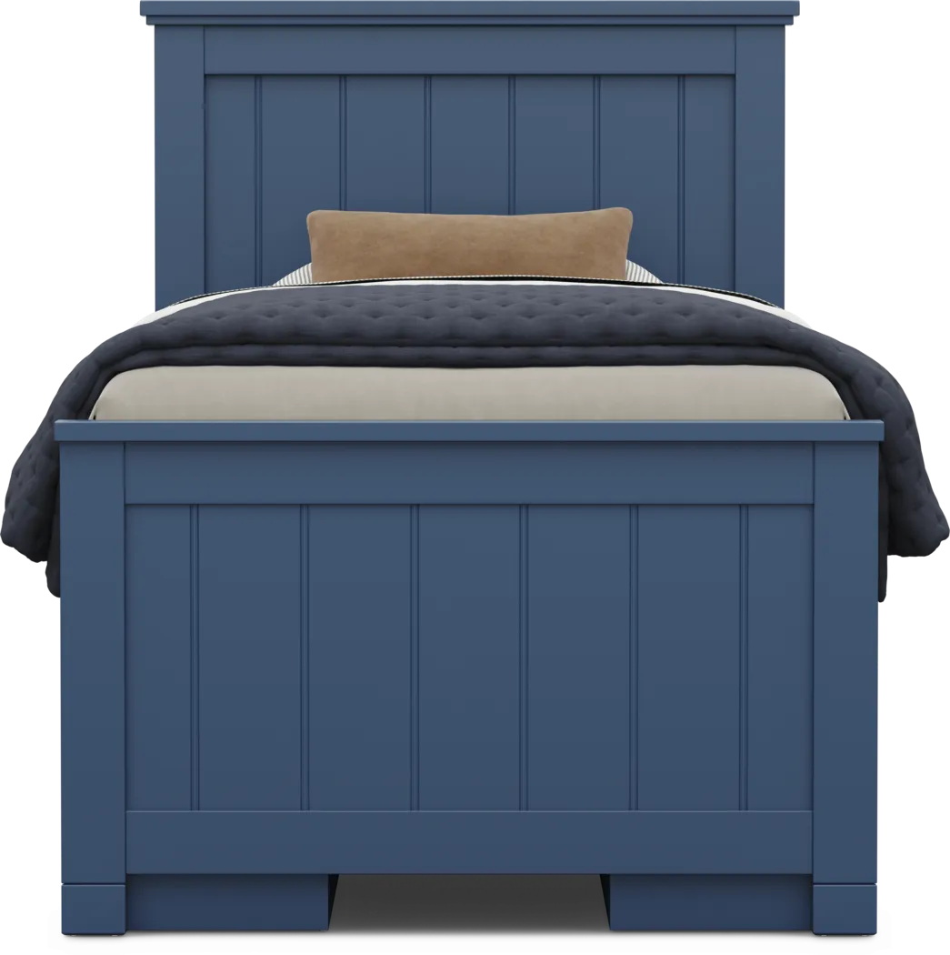 Kids Cottage Colors 2.0 Navy Twin Panel Bed with 2 Storage Side Rails - Thumbnail - Image 2