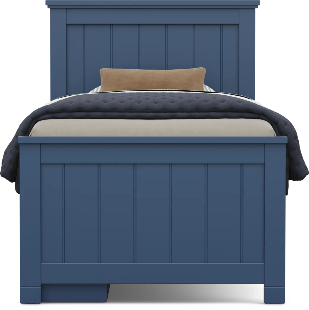 Kids Cottage Colors 2.0 Navy Twin Panel Bed with Storage Side Rail - Thumbnail - Image 2