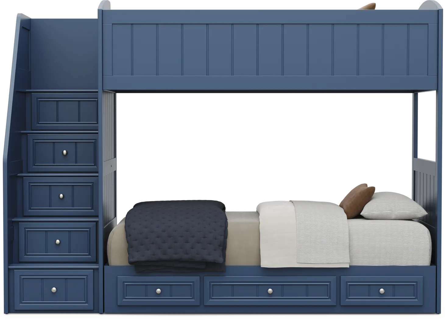 Kids Cottage Colors 2.0 Navy Twin/Twin Step Bunk Bed - Thumbnail - Image 4