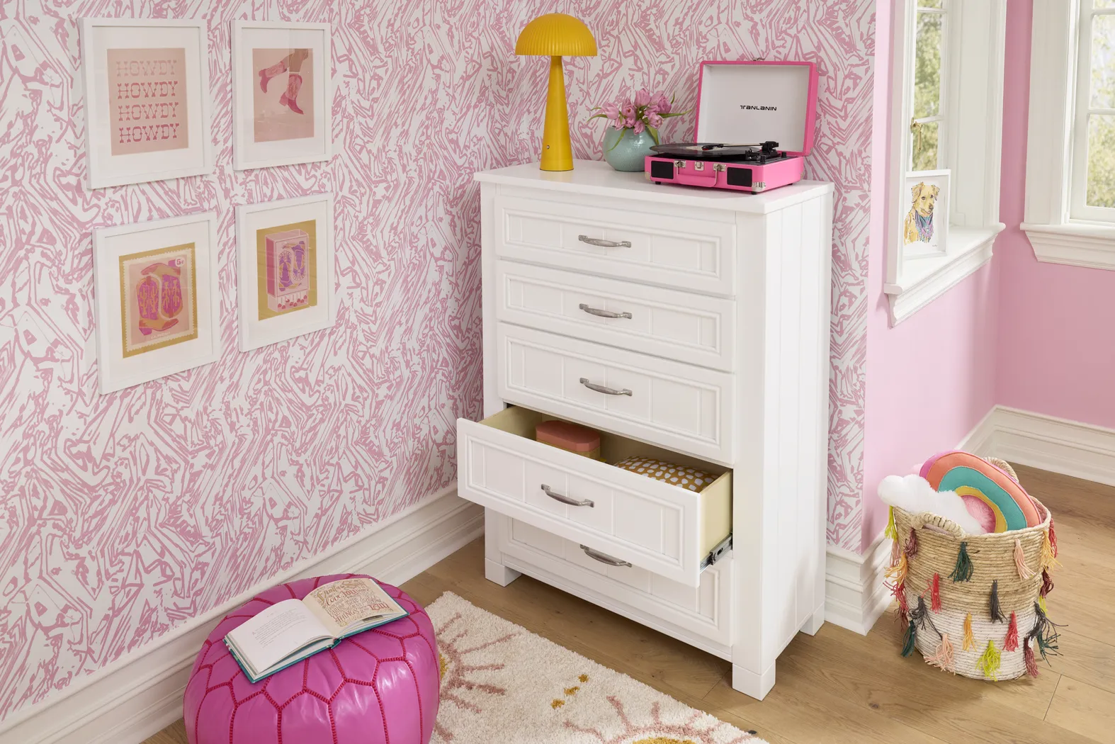 Kids Cottage Colors 2.0 White 5-Drawer Chest - Thumbnail - Image 3