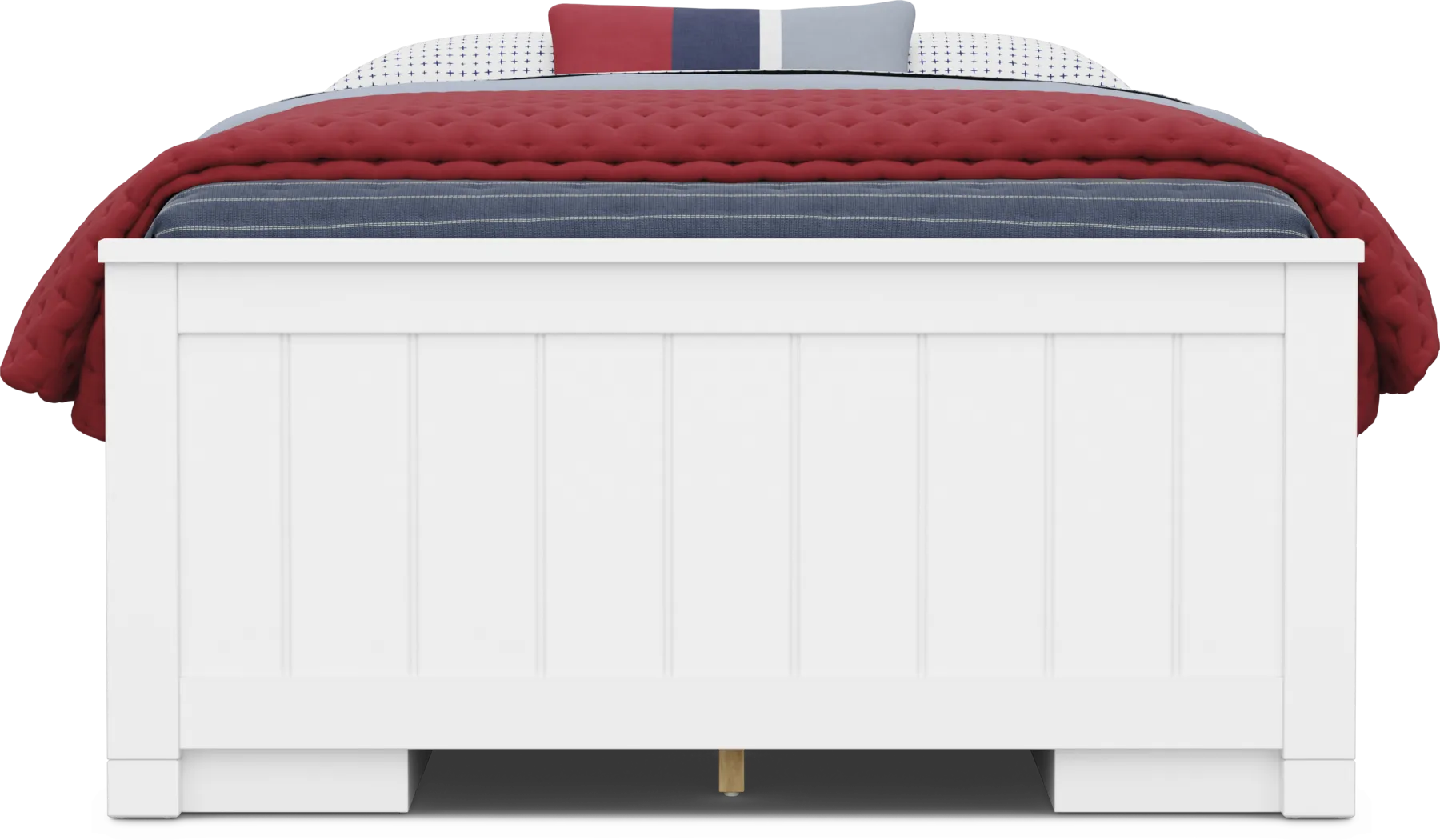 Kids Cottage Colors 2.0 White Full Low Profile Bed with 2 Storage Side Rails - Thumbnail - Image 2