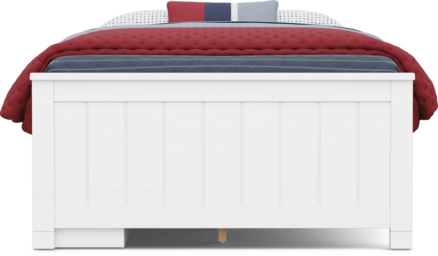 Kids Cottage Colors 2.0 White Full Low Profile Bed with Storage Side Rail - Thumbnail - Image 2