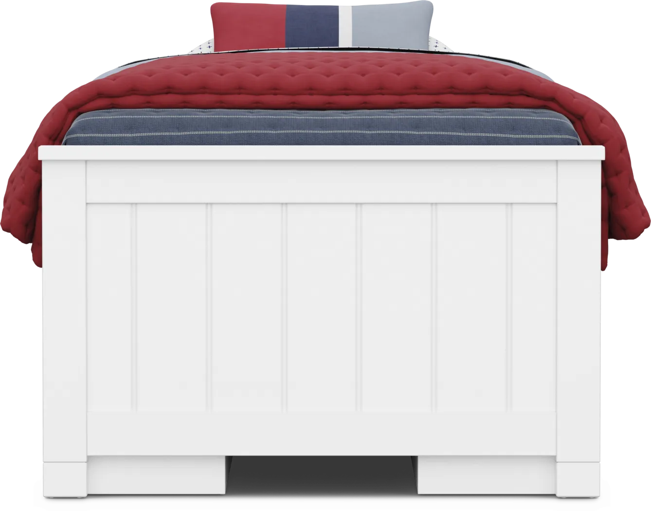 Kids Cottage Colors 2.0 White Twin Low Profile Bed with 2 Storage Side Rails - Thumbnail - Image 2