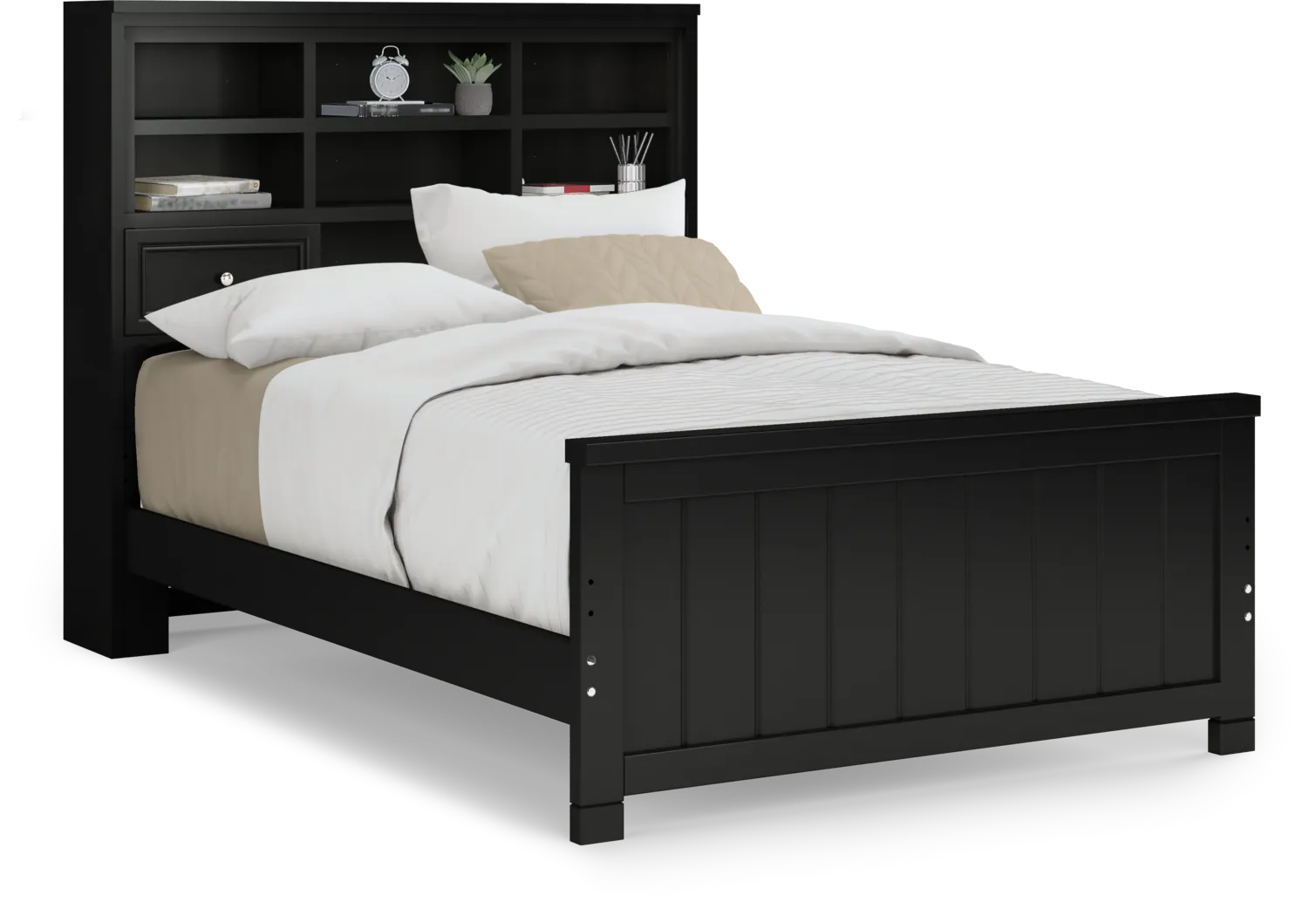 Kids Cottage Colors Black Full Bookcase Bed - Thumbnail - Image 1