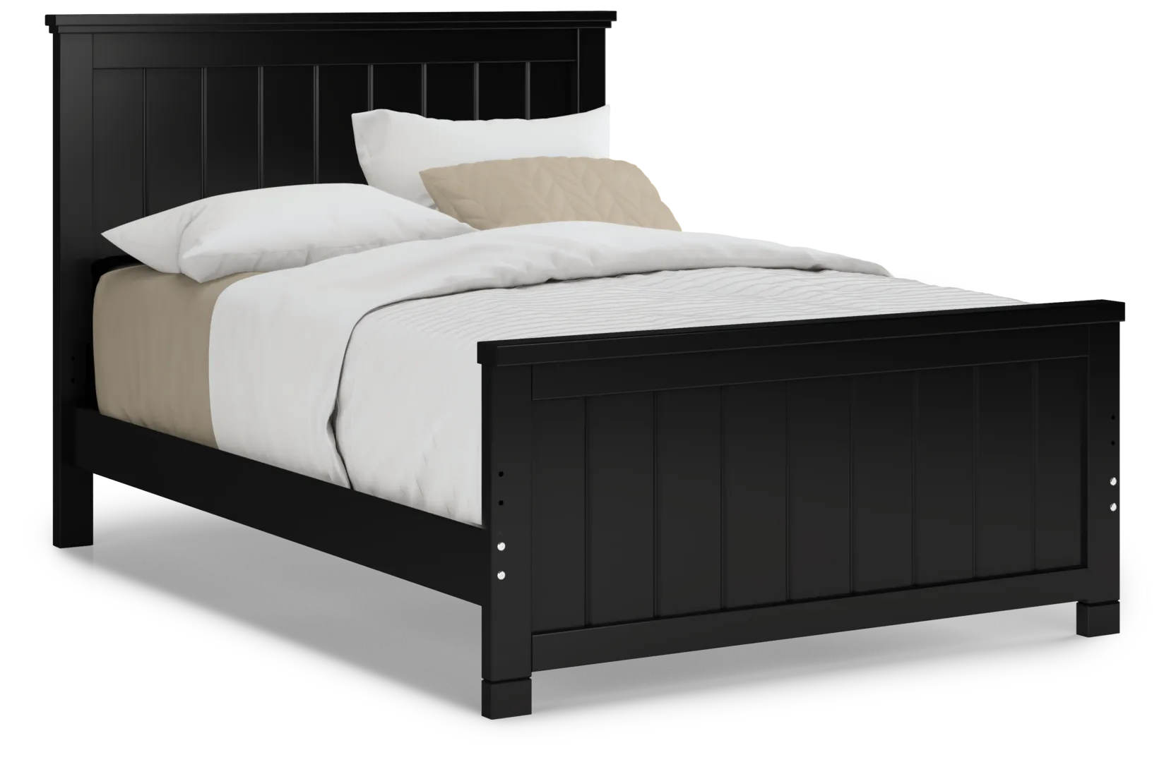 black 3 pc full panel bed