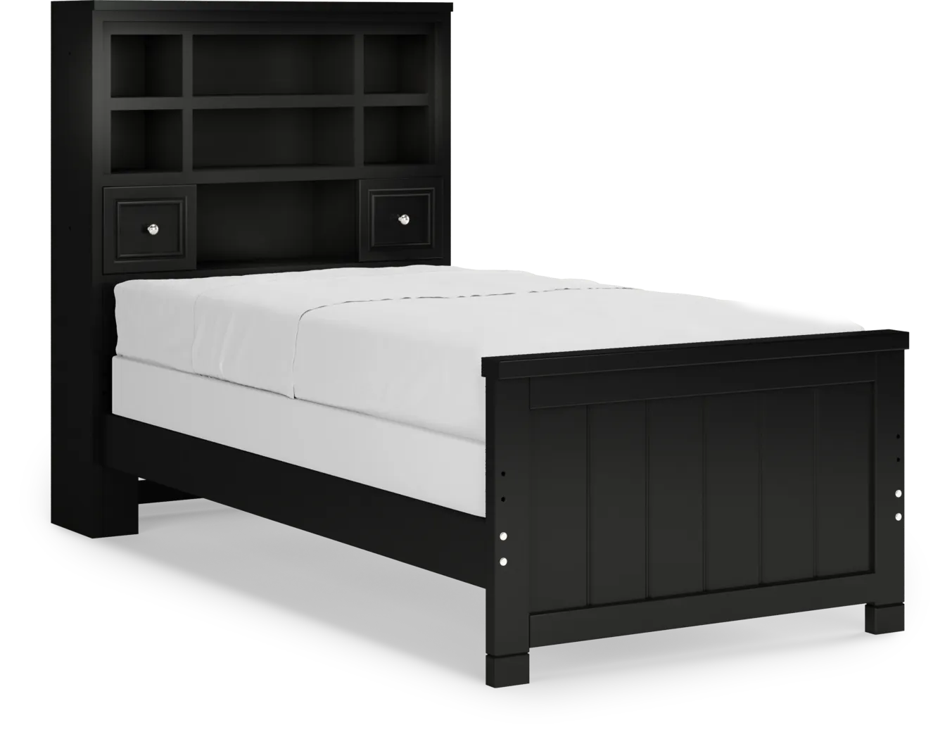 Kids Cottage Colors Black Twin Bookcase Bedroom - Thumbnail - Image 3