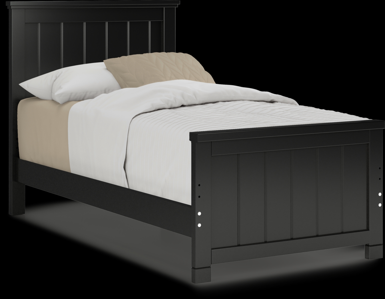 Kids Cottage Colors Black Twin Panel Bed - Thumbnail - Image 1