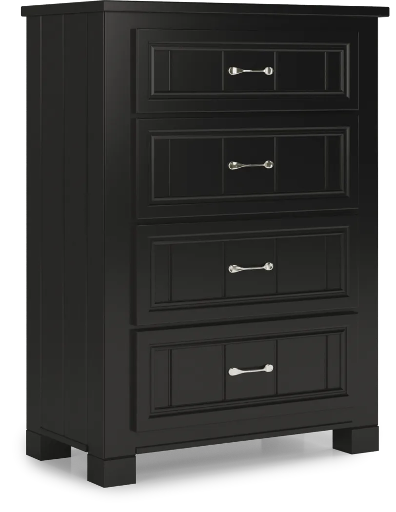 Kids Sugar Hollow Black Full Panel Bedroom with Cottage Colors Chest and Nightstand - Thumbnail - Image 4