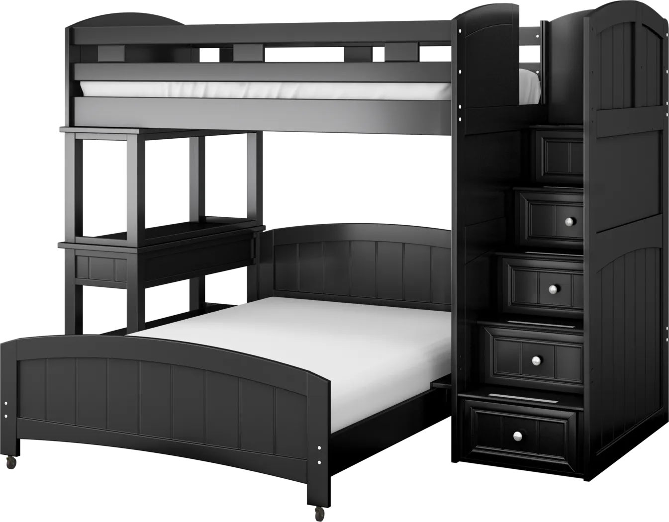 Kids Cottage Colors Black Twin/Full Step Loft Bed with Desk - Thumbnail - Image 3