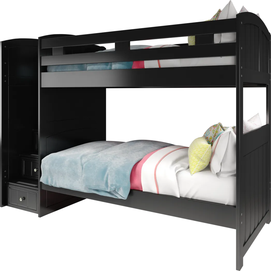 Kids Cottage Colors Black Twin/Twin Step Bunk Bed - Thumbnail - Image 4