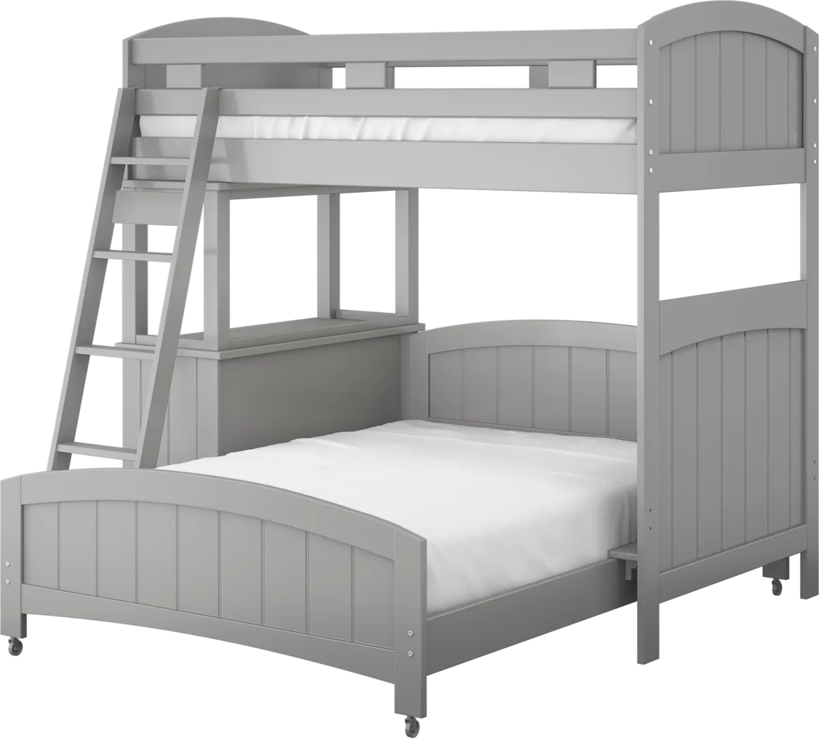 Kids Cottage Colors Gray Twin/Full Loft Bed with Dresser - Thumbnail - Image 3
