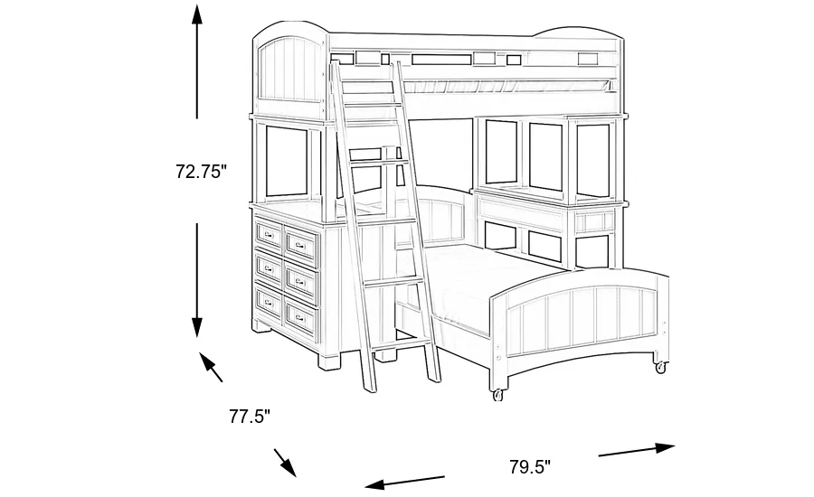 Dimension Image. Please refer to the Dimension Tab on this page for dimension details.