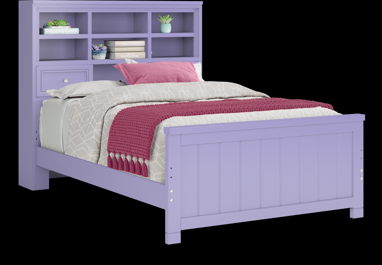 Kids Cottage Colors Lavender Full Bookcase Bedroom - Thumbnail - Image 2