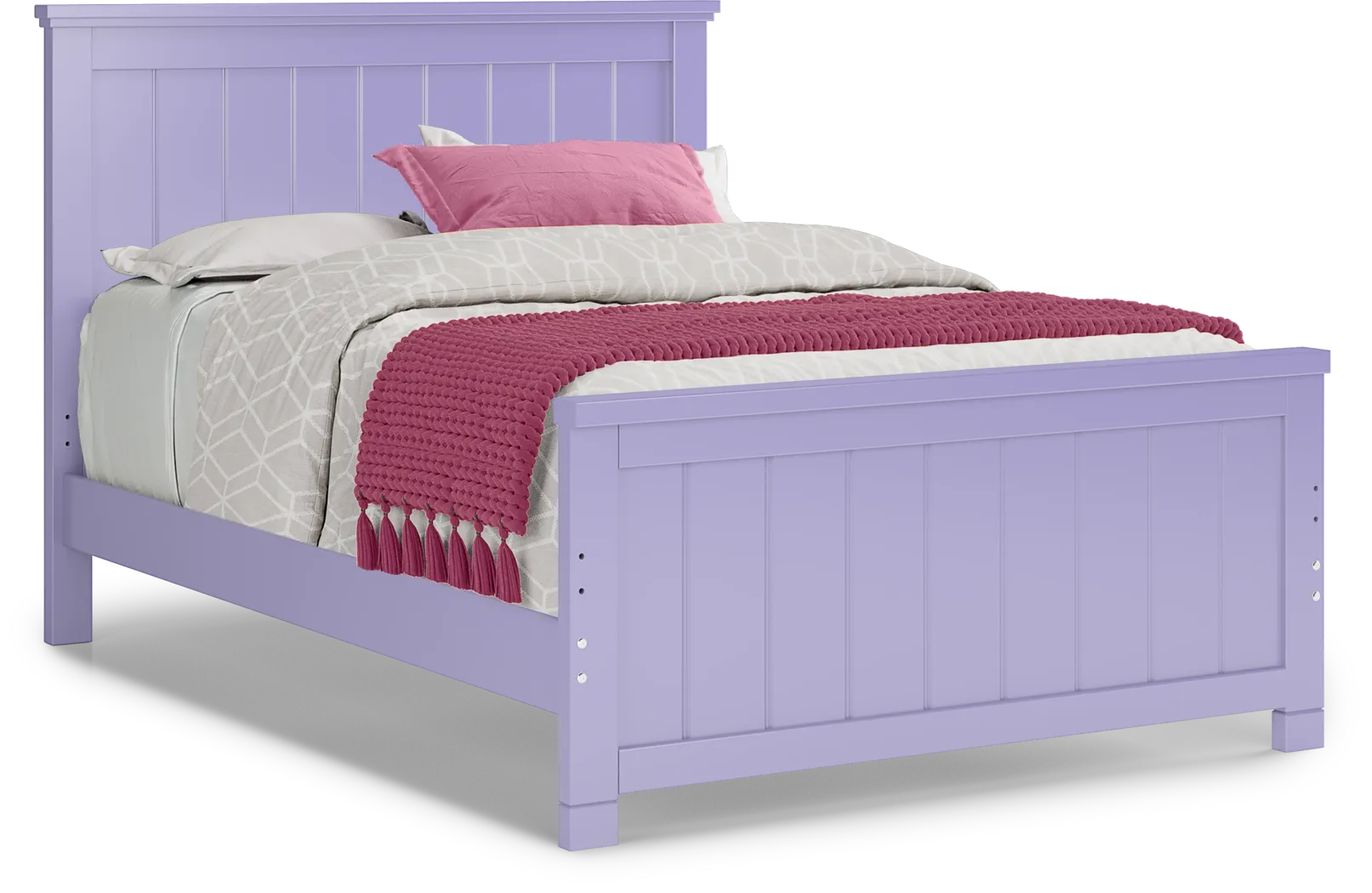 Kids Cottage Colors Lavender Full Panel Bed - Thumbnail - Image 1