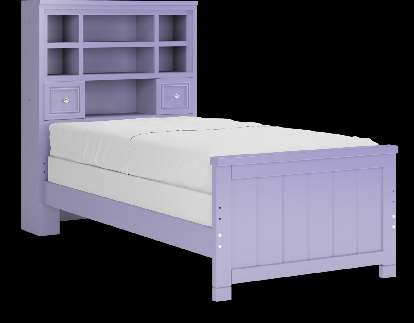 Kids Cottage Colors Lavender Twin Bookcase Bedroom - Thumbnail - Image 3