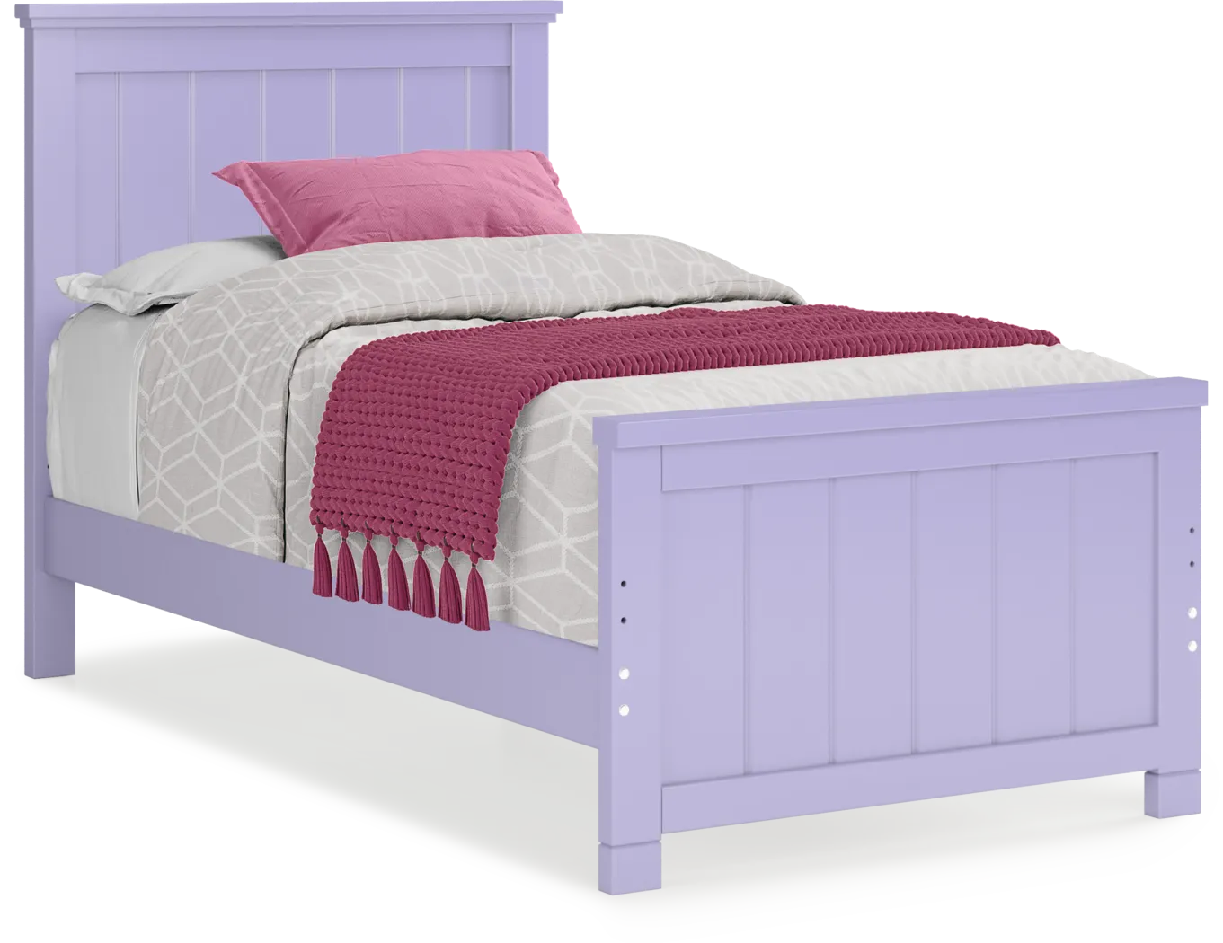 Kids Cottage Colors Lavender Twin Panel Bed - Thumbnail - Image 1
