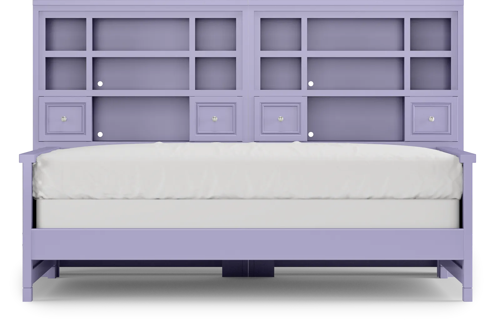 Kids Cottage Colors Lavender Full Bookcase Wall Bed - Thumbnail - Image 2