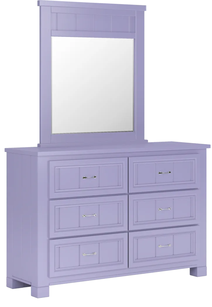 Kids Cottage Colors Lavender Dresser & Mirror Set - Thumbnail - Image 2