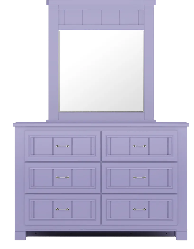 Kids Cottage Colors Lavender Dresser & Mirror Set - Thumbnail - Image 1
