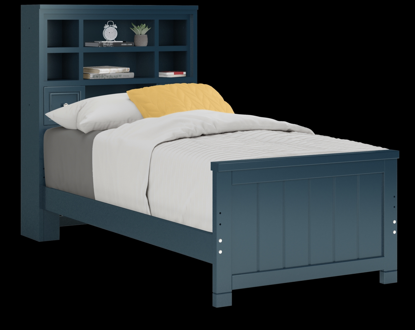 Kids Cottage Colors Navy Twin Bookcase Bed - Thumbnail - Image 1