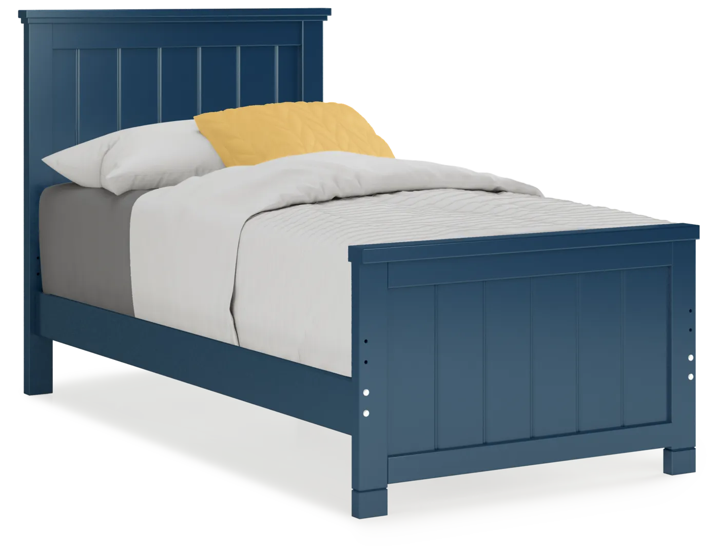 navy 3 pc twin panel bed