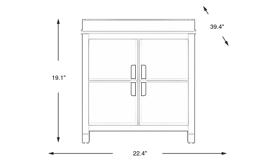 Dimension Image. Please refer to the Dimension Tab on this page for dimension details.