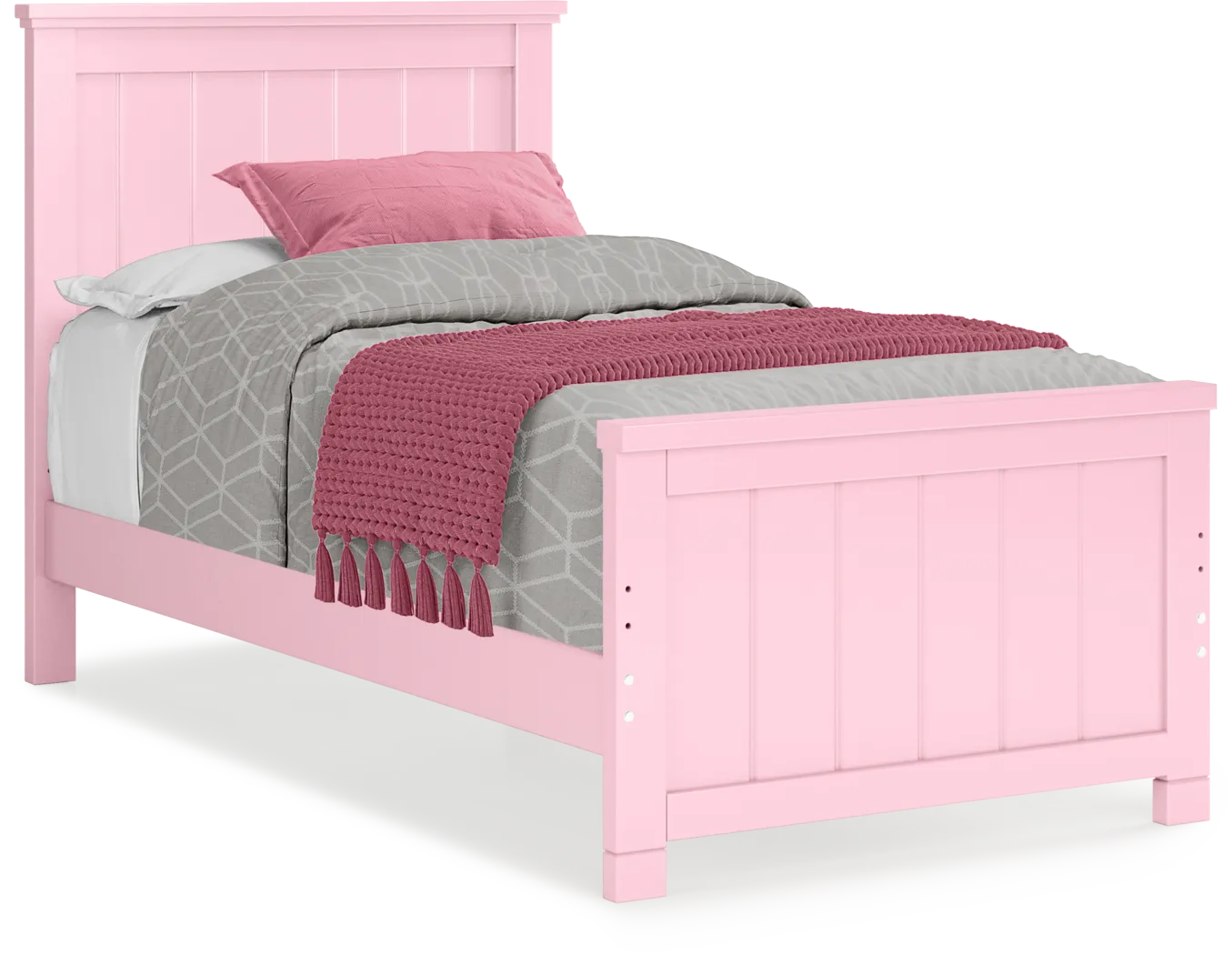 Kids Cottage Colors Pink 5 Pc Twin Panel Bedroom - Thumbnail - Image 2