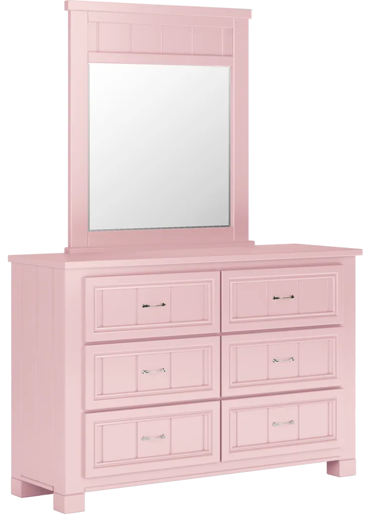 Kids Cottage Colors Pink Dresser & Mirror Set - Thumbnail - Image 2