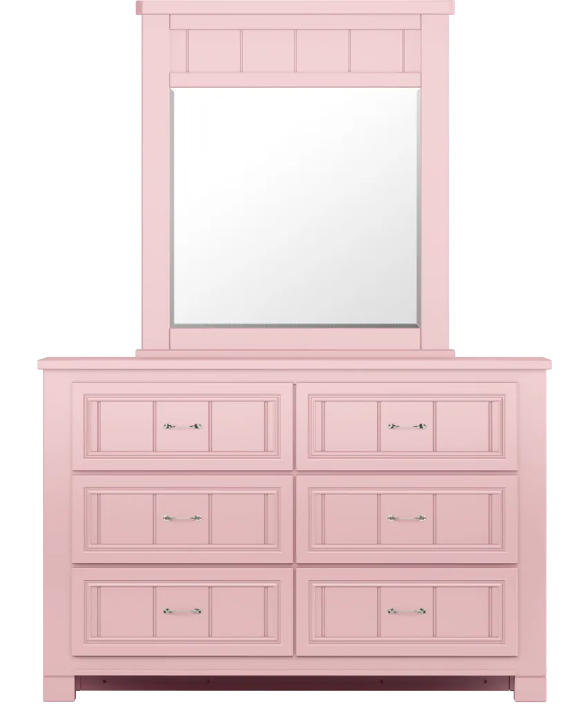 Kids Cottage Colors Pink Dresser & Mirror Set - Thumbnail - Image 1