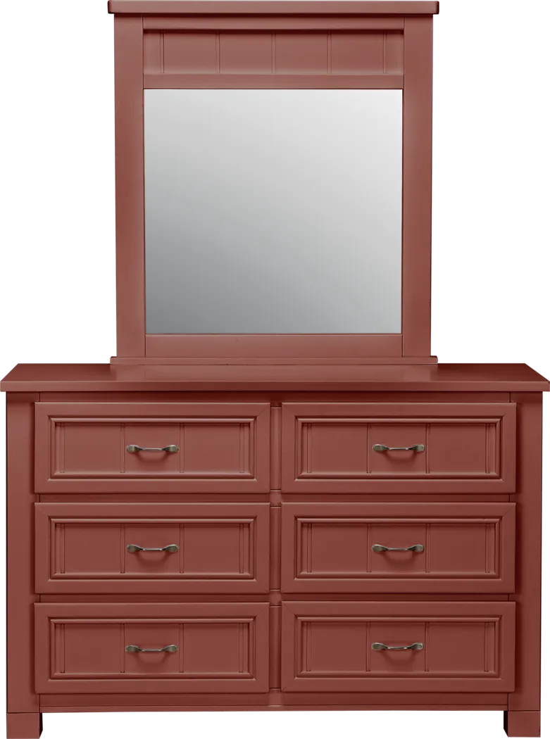 Kids Cottage Colors Red Dresser & Mirror Set - Thumbnail - Image 1