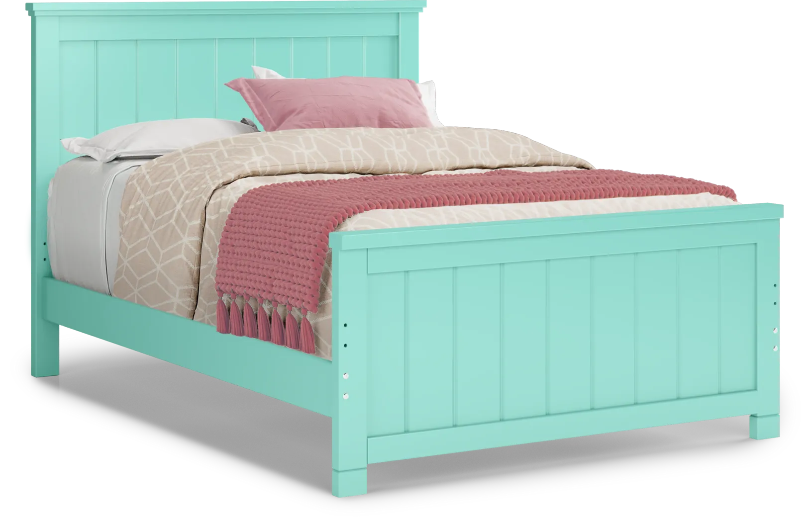 Kids Cottage Colors Turquoise 5 Pc Full Panel Bedroom - Thumbnail - Image 2