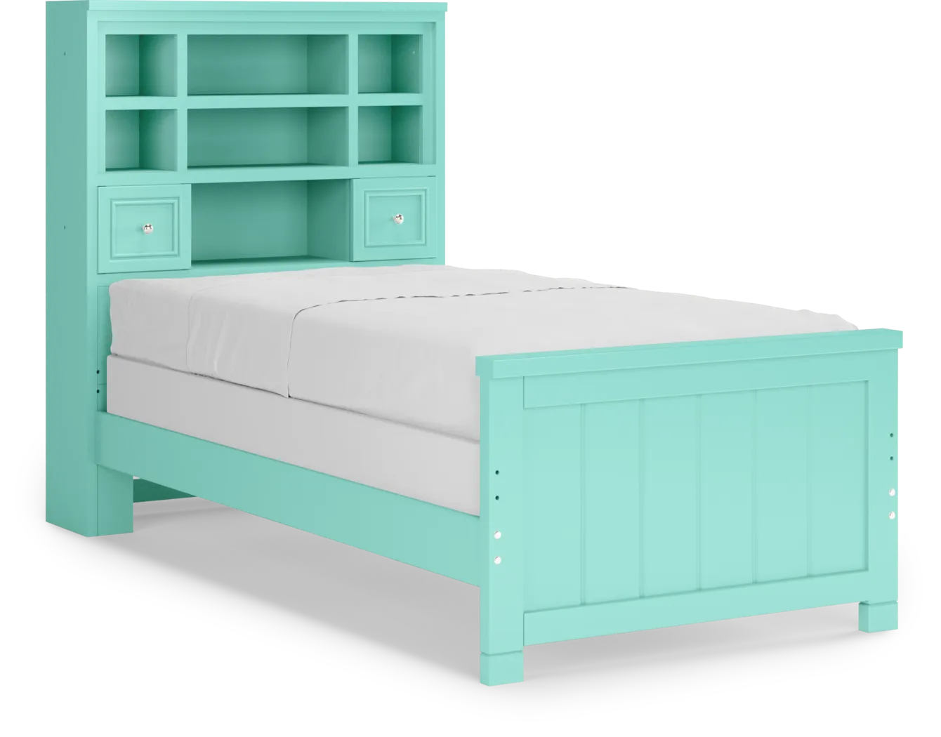Kids Cottage Colors Turquoise 3 Pc Twin Bookcase Bed - Thumbnail - Image 3
