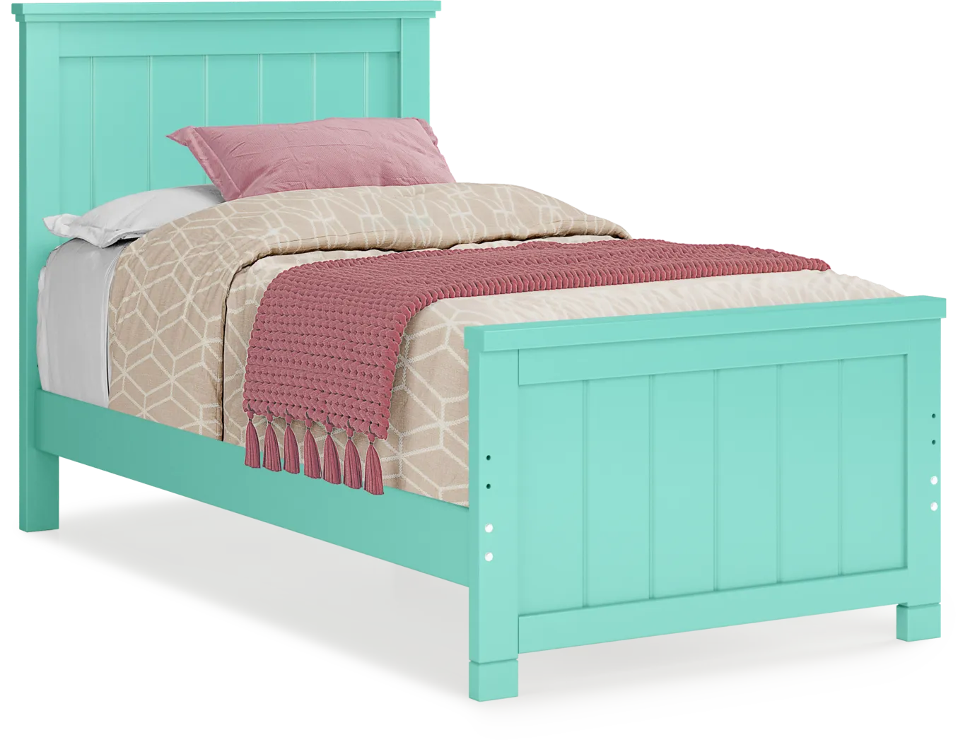 Kids Cottage Colors Turquoise 5 Pc Twin Panel Bedroom - Thumbnail - Image 2