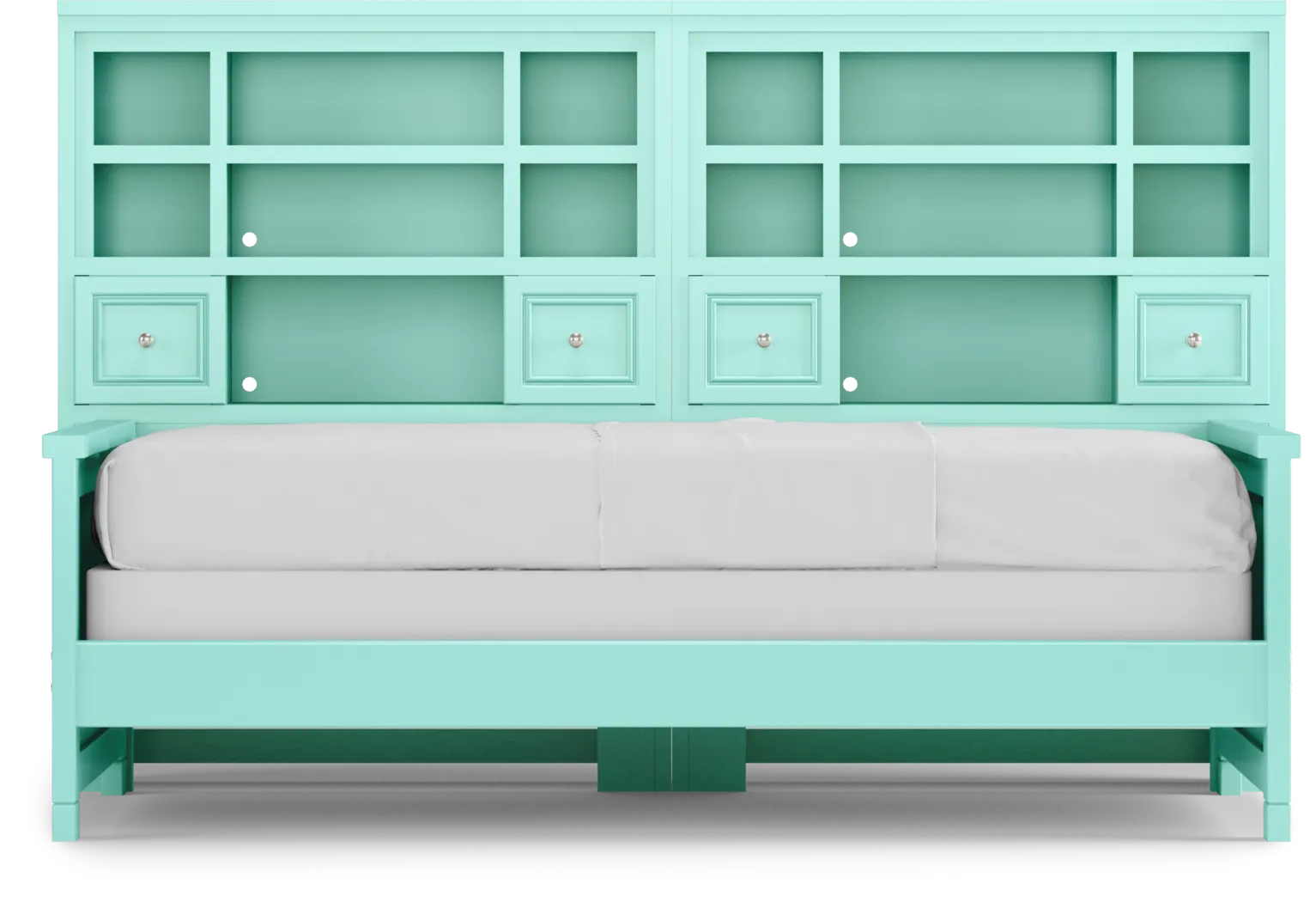 Kids Cottage Colors Turquoise 5 Pc Twin Bookcase Wall Bed - Thumbnail - Image 2