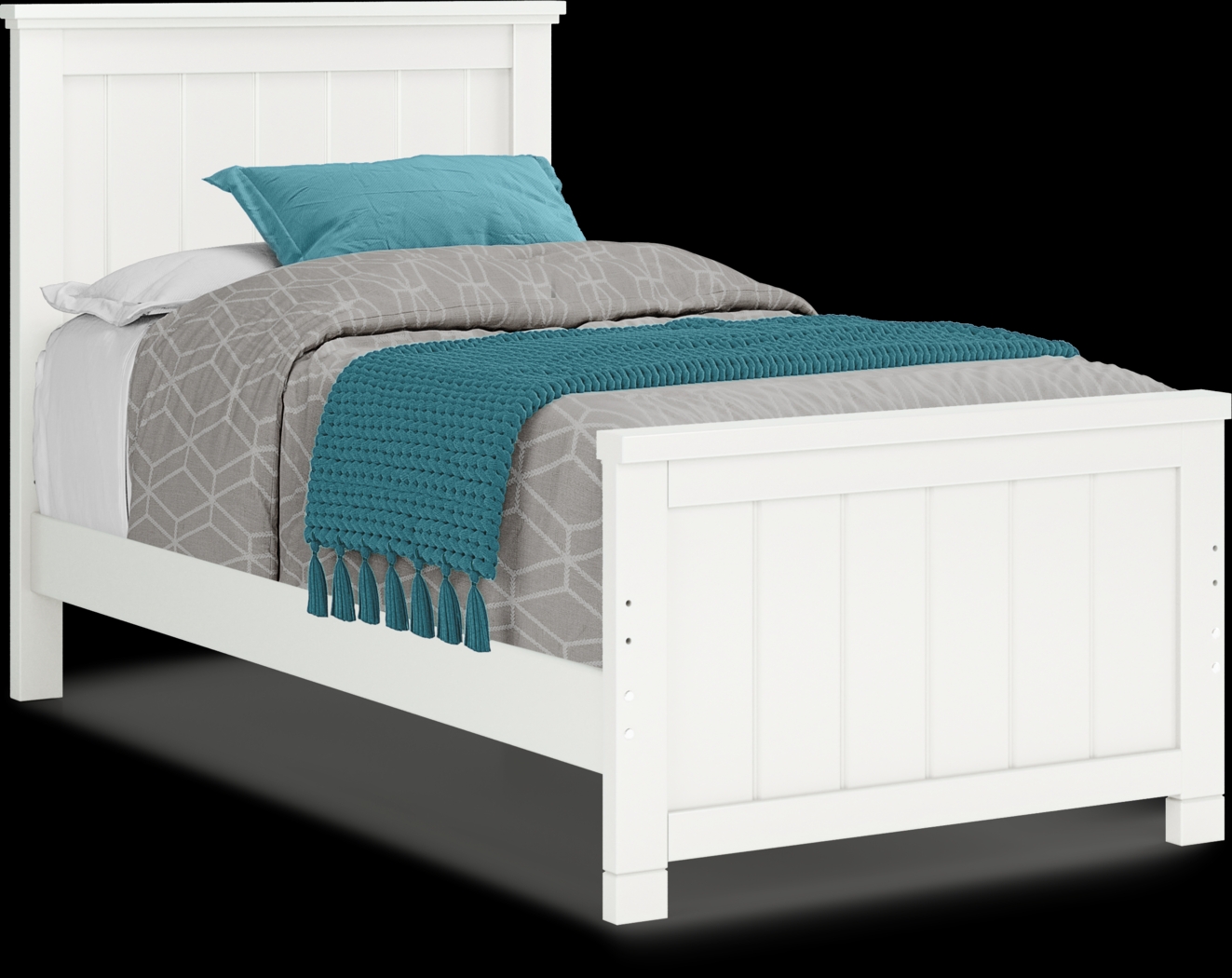 Kids Cottage Colors White Twin Panel Bed - Thumbnail - Image 1