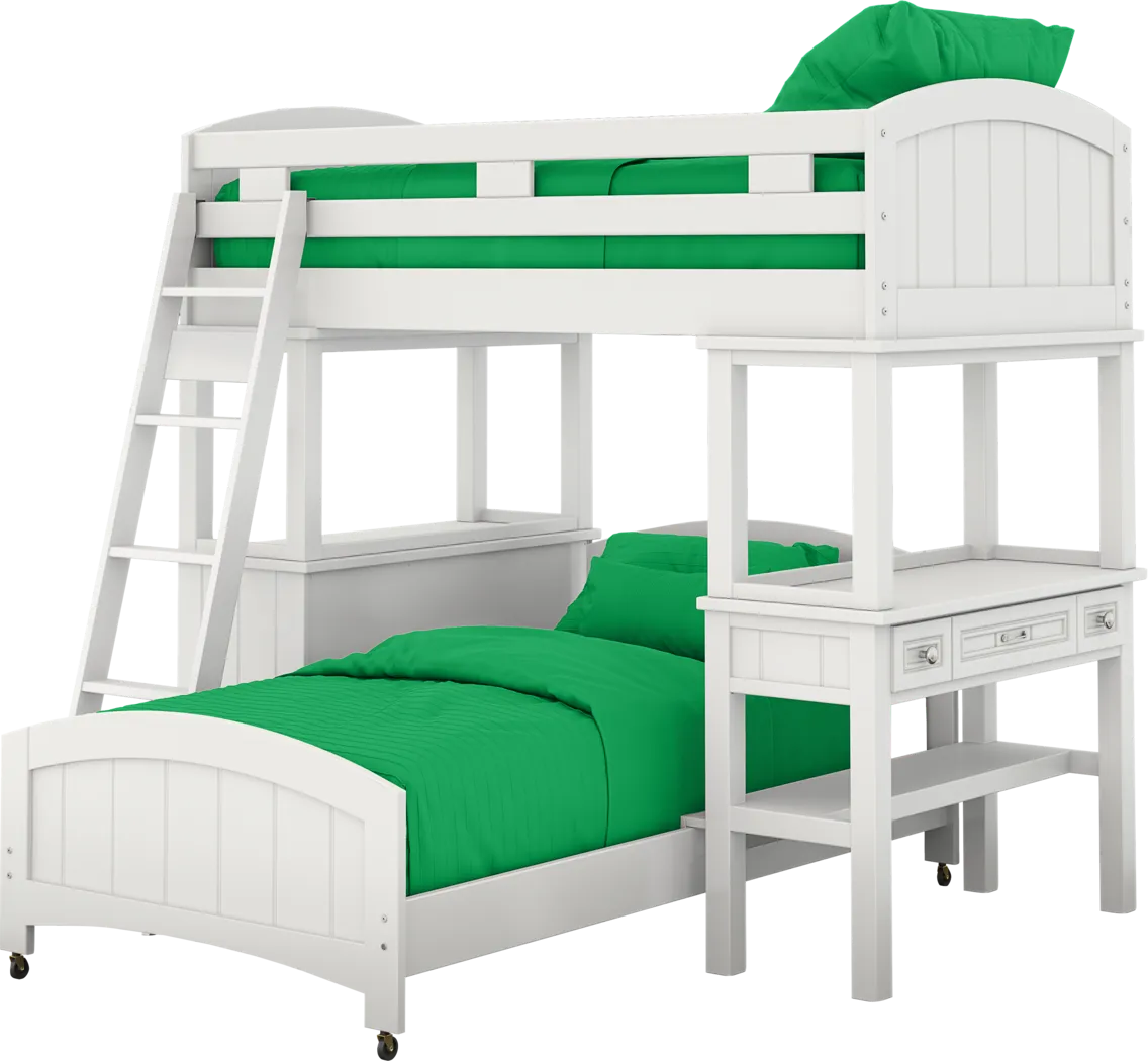 Kids Cottage Colors White Twin Loft Bunk with Desk and Dresser - Thumbnail - Image 3