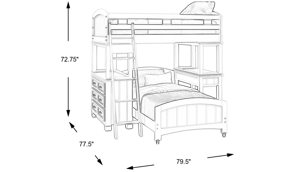 Dimension Image. Please refer to the Dimension Tab on this page for dimension details.