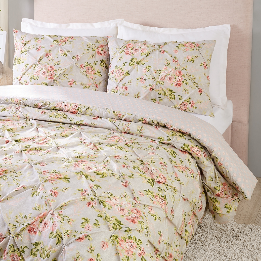 Kids Cottage Roses Gray 2 Pc Twin Comforter Set - Thumbnail - Image 2